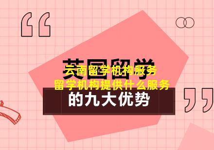 云南留学机构服务 留学机构提供什么服务